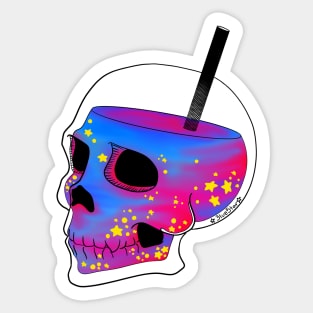 Black Skull Space Juice Sticker